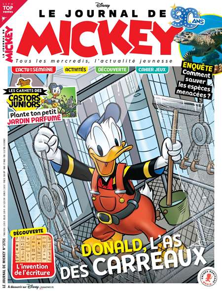 Abonement LE JOURNAL DE MICKEY - De 7 a 14 ans. Decouvrez Le Journal de Mickey, l'hebdo le plus lu des 7 a 14 ans. Chaque semaine, c'est 64 pages de lecture et de decouvertes avec les aventures en BD de Mickey, Donald, Riri Fifi Loulou, avec les gags des Profs, Ducobu, (...)